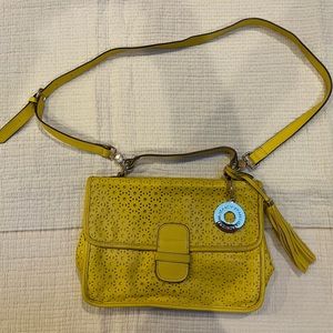 Isaac Mizrahi Yellow Leather Crossbody